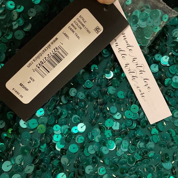 Alice + Olivia Emerald Green Sequins Mermaid Maxi Skirt - 2 - Picture 7 of 8